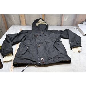 686 Jacket Mens Large Black Pinstripe Smarty Ski Waterproof Removable Liner 3in1